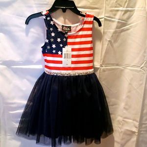 Toddler Girls size 4 dress flag patriotic